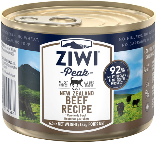 Ziwi Peak Beef Recipe Canned Cat Food 6.5OZ