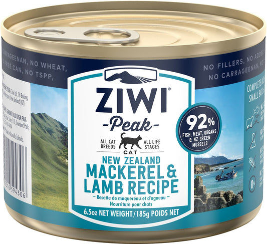 Ziwi Peak Mackerel & Lamb Recipe Canned Cat Food 6.5OZ