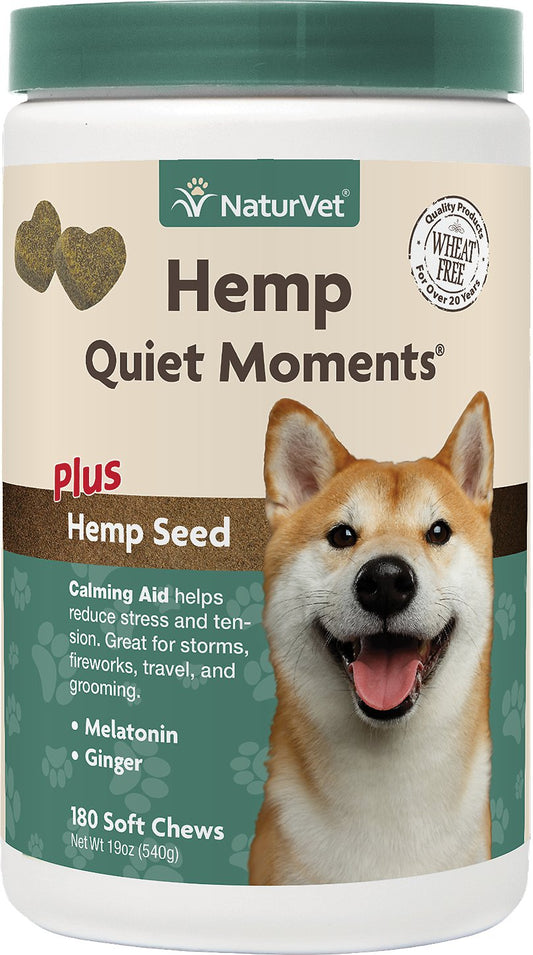 NaturVet Hemp Quiet Moments Soft Chews Calming Supplement for Dogs