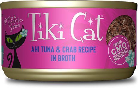Tiki Cat Hana Grill Ahi Tuna with Crab in Tuna Consomme Grain-Free Canned Cat Food 2.8OZ