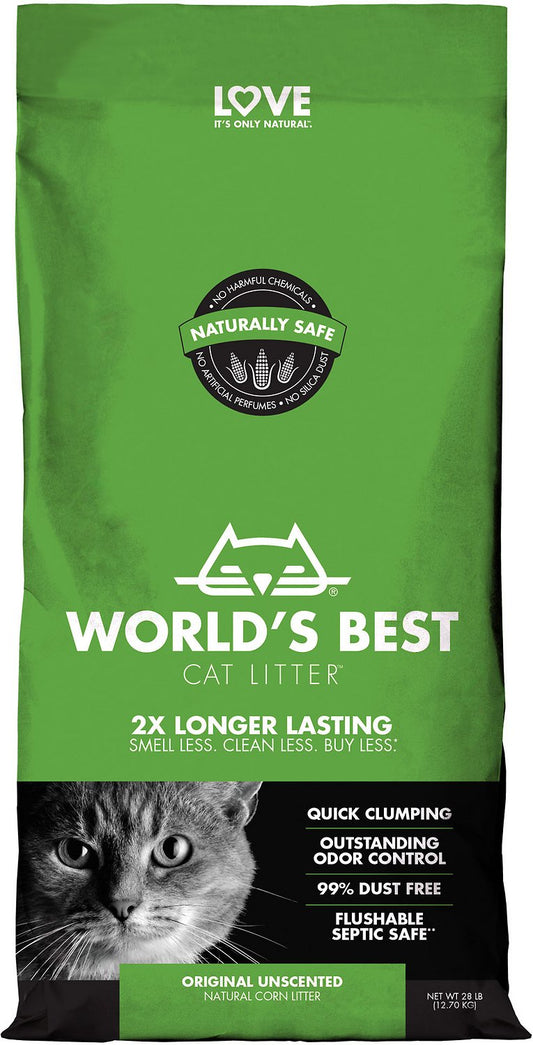 World's Best Unscented Clumping Corn Cat Litter 28lb (NO SHIPPING OUT OF BUF)