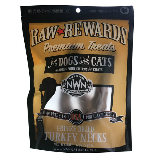 Northwest Naturals Freeze-Dried Turkey Necks for Dogs and Cats, 6-oz Bag